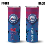custom philadelphia 76ers spiral burst print blue skinny tumbler best selling 1.webp