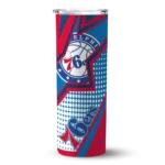 custom philadelphia 76ers web stripes blue white skinny tumbler best selling.webp
