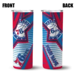 custom philadelphia 76ers web stripes blue white skinny tumbler best selling 1.webp