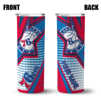 custom philadelphia 76ers web stripes blue white skinny tumbler fashion forward.webp