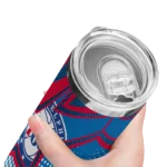 custom philadelphia 76ers web stripes blue white skinny tumbler best selling 1.webp