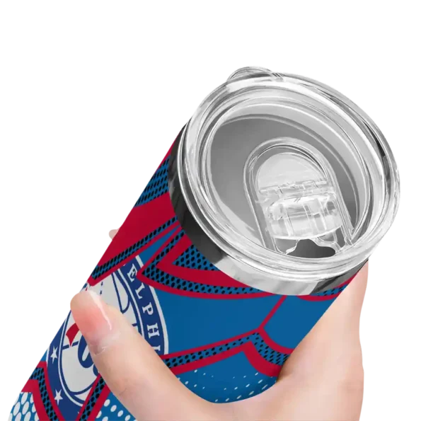 custom philadelphia 76ers web stripes blue white skinny tumbler high quality.webp
