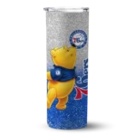 custom philadelphia 76ers winnie the pooh blue gray skinny tumbler best selling 1.webp