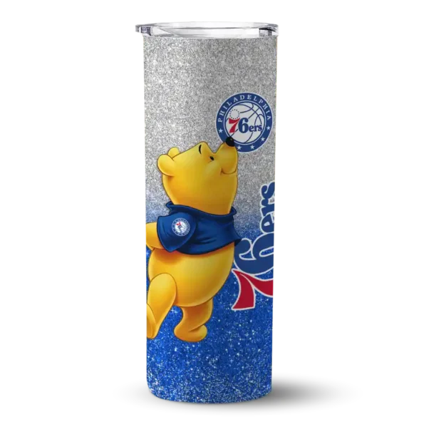custom philadelphia 76ers winnie the pooh blue gray skinny tumbler best selling 1.webp