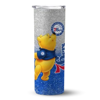 custom philadelphia 76ers winnie the pooh blue gray skinny tumbler best selling.webp