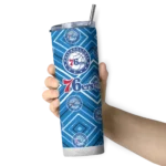 custom philadelphia 76ers zipper leopard blue skinny tumbler best selling 1.webp