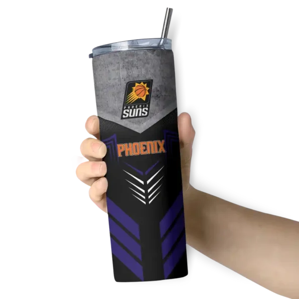 custom phoenix suns hexagon honeycomb purple black skinny tumbler premium grade.webp