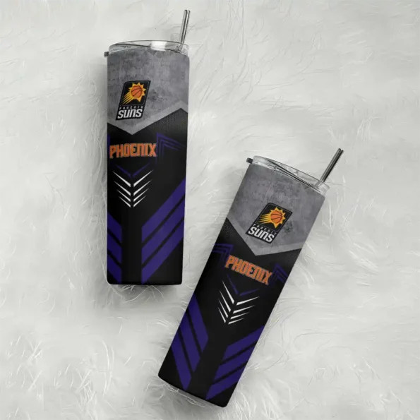 custom phoenix suns hexagon honeycomb purple black skinny tumbler top rated.webp