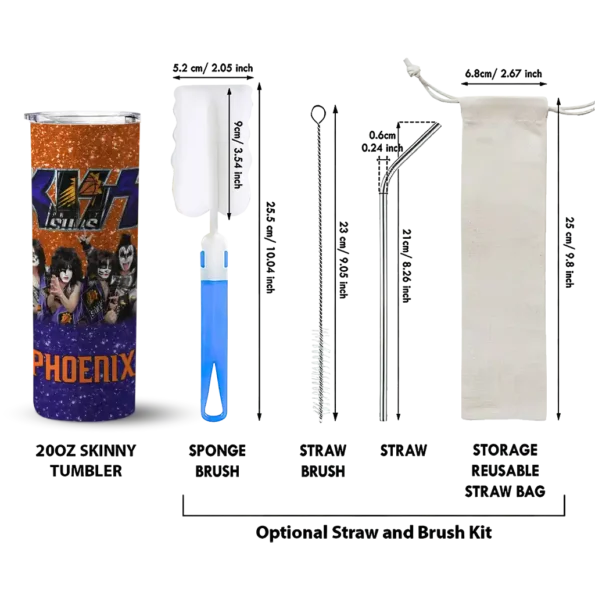 custom phoenix suns kiss band orange skinny tumbler new arrival.webp