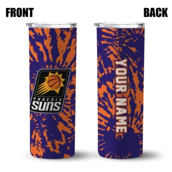 custom phoenix suns metallic grid purple skinny tumbler fashion forward.webp