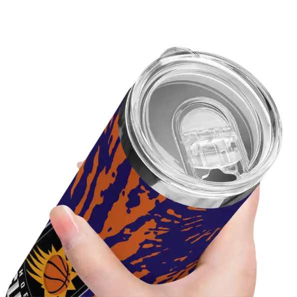 custom phoenix suns metallic grid purple skinny tumbler high quality.webp
