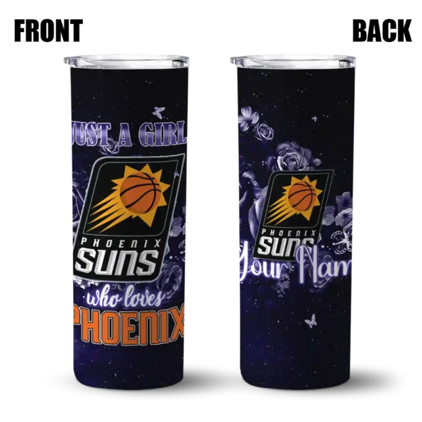 custom phoenix suns rose romance purple black skinny tumbler fashion forward.webp