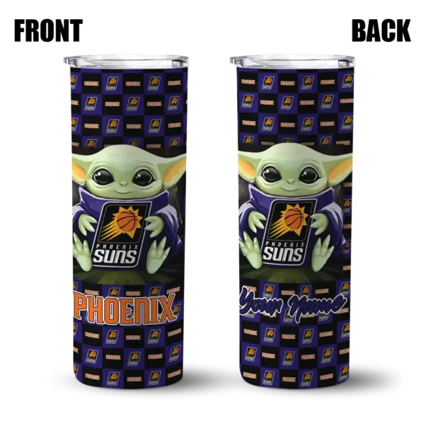 custom phoenix suns yoda cozy purple black skinny tumbler fashion forward.webp