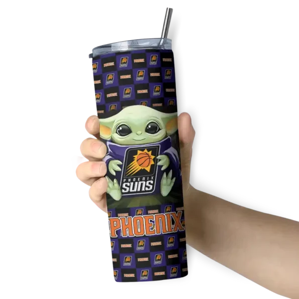custom phoenix suns yoda cozy purple black skinny tumbler premium grade.webp