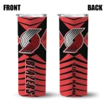 custom portland trail blazers camo texture red skinny tumbler best selling 1.webp