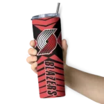 custom portland trail blazers camo texture red skinny tumbler best selling 1.webp