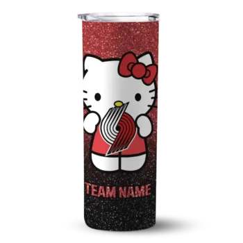 custom portland trail blazers hello kitty red black skinny tumbler best selling 1.webp