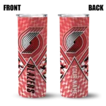 custom portland trail blazers monogram burst red white skinny tumbler best selling 1.webp