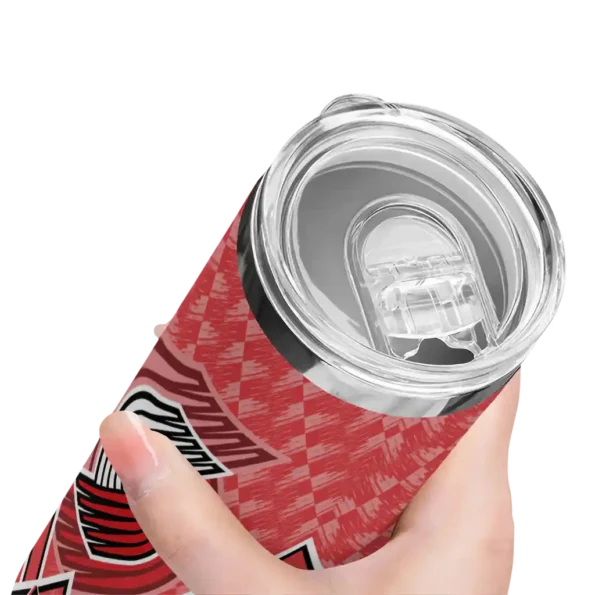 custom portland trail blazers monogram burst red white skinny tumbler high quality.webp