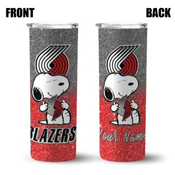 custom portland trail blazers snoopy attitude red skinny tumbler fashion forward.webp