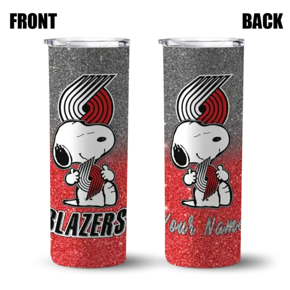 custom portland trail blazers snoopy attitude red skinny tumbler fashion forward.webp