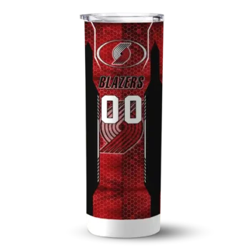 custom portland trail blazers stacked diamond red skinny tumbler best selling 1.webp