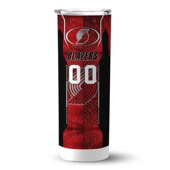 custom portland trail blazers stacked diamond red skinny tumbler best selling 1.webp