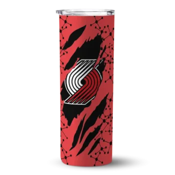 custom portland trail blazers star pop red black skinny tumbler best selling 1.webp