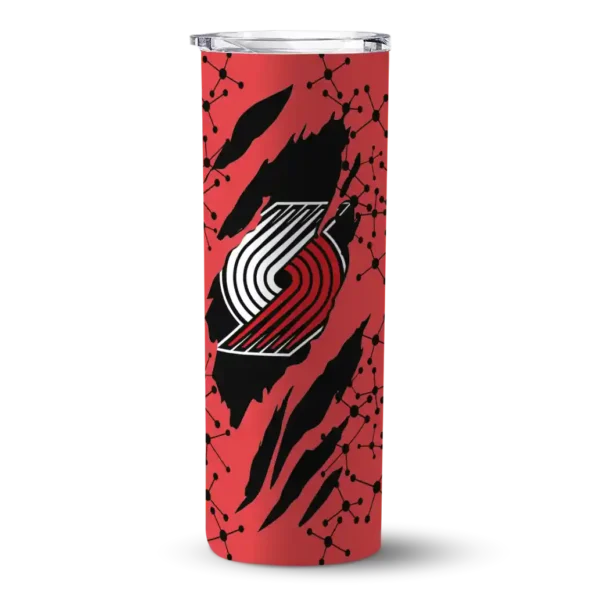custom portland trail blazers star pop red black skinny tumbler best selling 1.webp