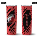 custom portland trail blazers star pop red black skinny tumbler best selling 1.webp