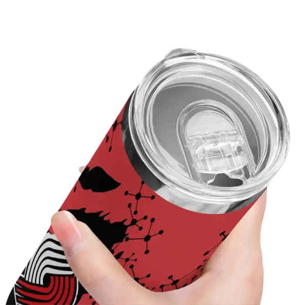 custom portland trail blazers star pop red black skinny tumbler high quality.webp
