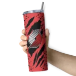 custom portland trail blazers star pop red black skinny tumbler best selling 1.webp