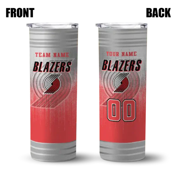 custom portland trail blazers swirl texture red skinny tumbler fashion forward 1.webp