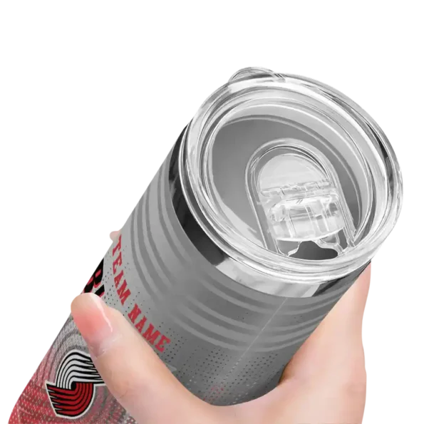 custom portland trail blazers swirl texture red skinny tumbler high quality 1.webp