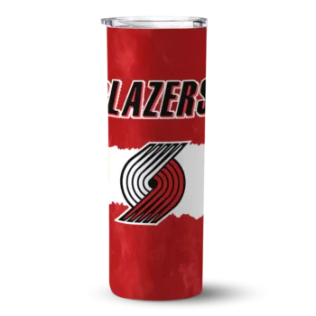 custom portland trail blazers torn band red white skinny tumbler best selling.webp