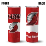 custom portland trail blazers torn band red white skinny tumbler best selling.webp