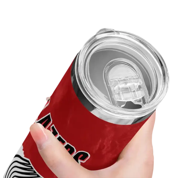custom portland trail blazers torn band red white skinny tumbler high quality.webp