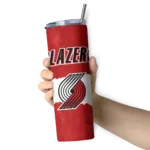custom portland trail blazers torn band red white skinny tumbler best selling.webp