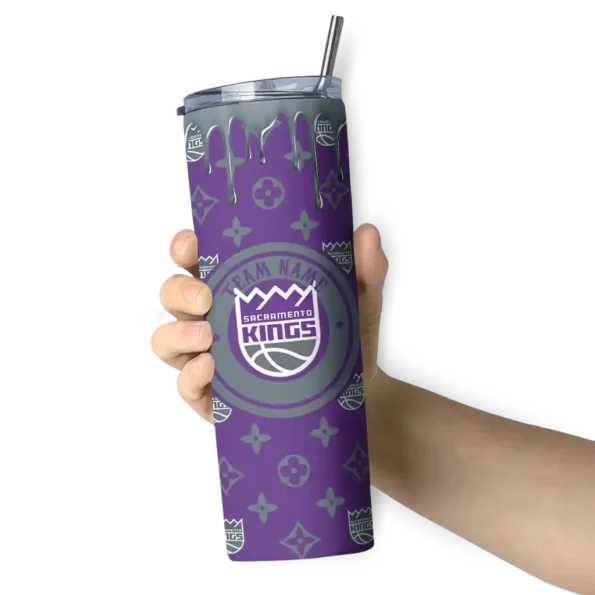 custom sacramento kings camo streak purple skinny tumbler premium grade.webp