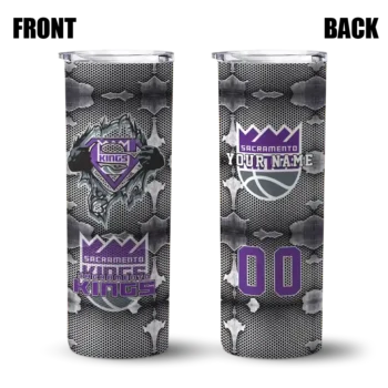 custom sacramento kings chevron v purple gray skinny tumbler fashion forward.webp