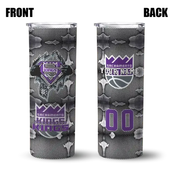 custom sacramento kings chevron v purple gray skinny tumbler fashion forward.webp
