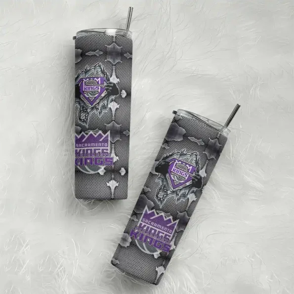 custom sacramento kings chevron v purple gray skinny tumbler top rated.webp