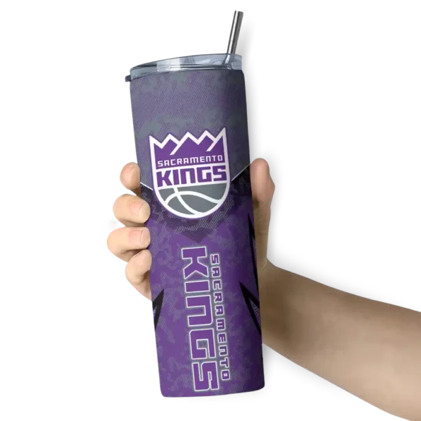 custom sacramento kings spiral burst print purple skinny tumbler premium grade.webp