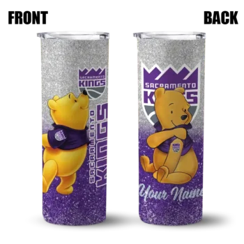 custom sacramento kings winnie the pooh purple gray skinny tumbler fashion forward.webp