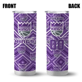 custom sacramento kings zipper leopard purple skinny tumbler fashion forward.webp