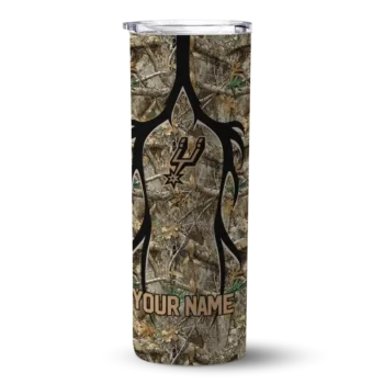 custom san antonio spurs antler flow camo skinny tumbler best selling 1.webp