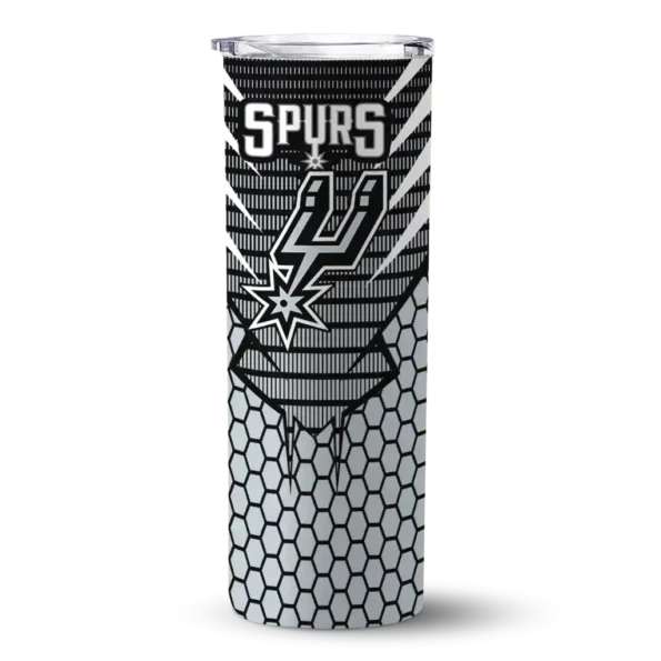 custom san antonio spurs chevron stripes silver skinny tumbler best selling 1.webp