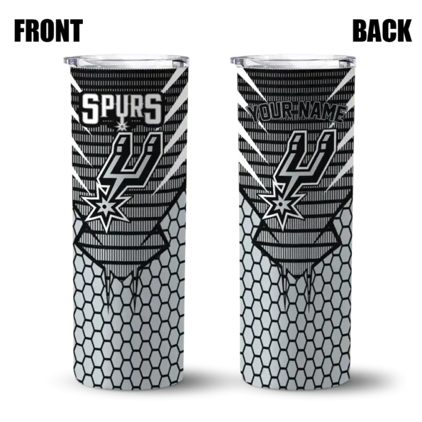 custom san antonio spurs chevron stripes silver skinny tumbler fashion forward.webp