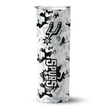 custom san antonio spurs claw marks silver white skinny tumbler best selling 1.webp