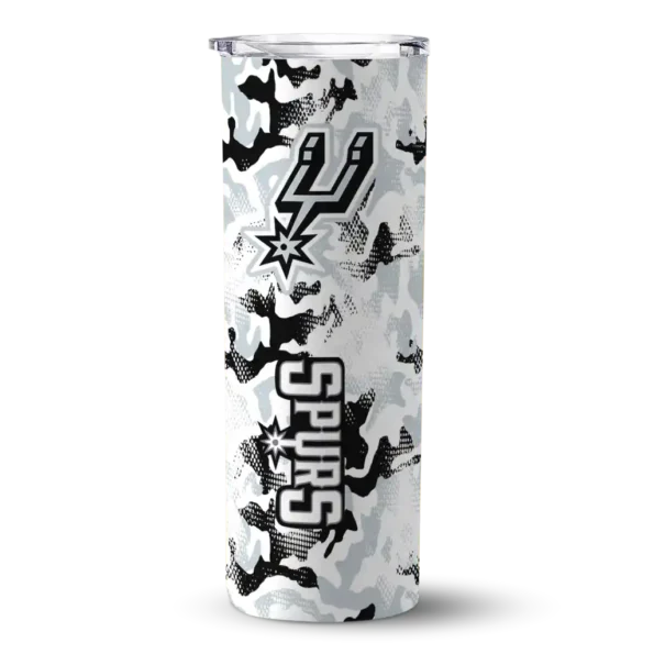 custom san antonio spurs claw marks silver white skinny tumbler best selling 1.webp